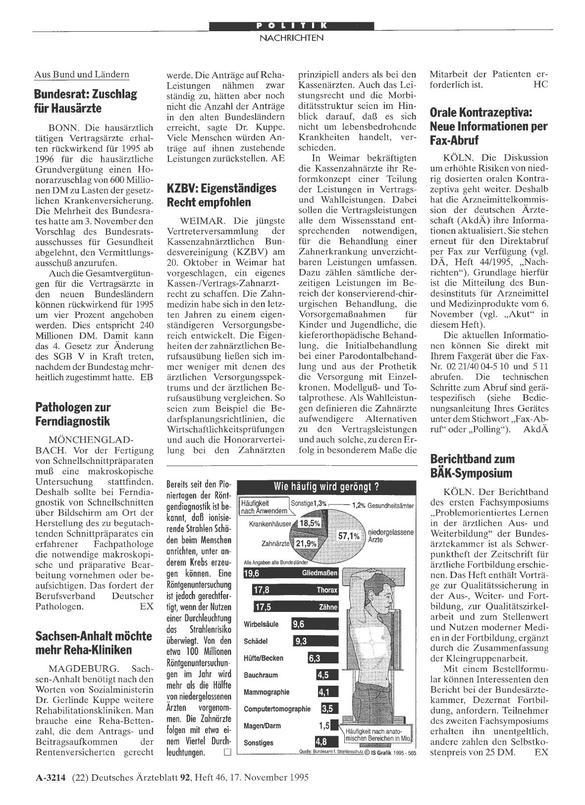 Vorschauseite 1: Bundesrat: Zuschlag für Hausärzte