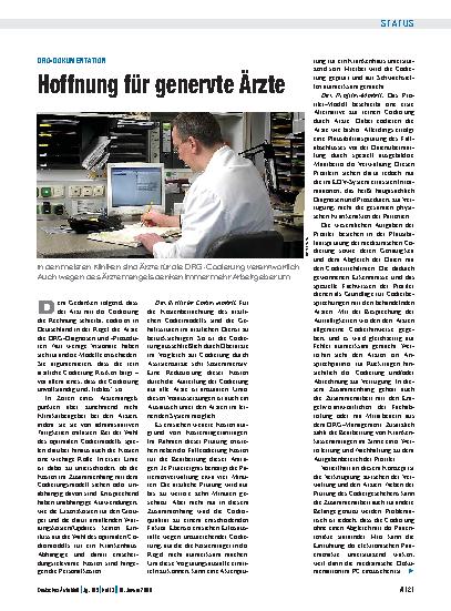 Vorschauseite 1: DRG-Dokumentation: Hoffnung für genervte Ärzte