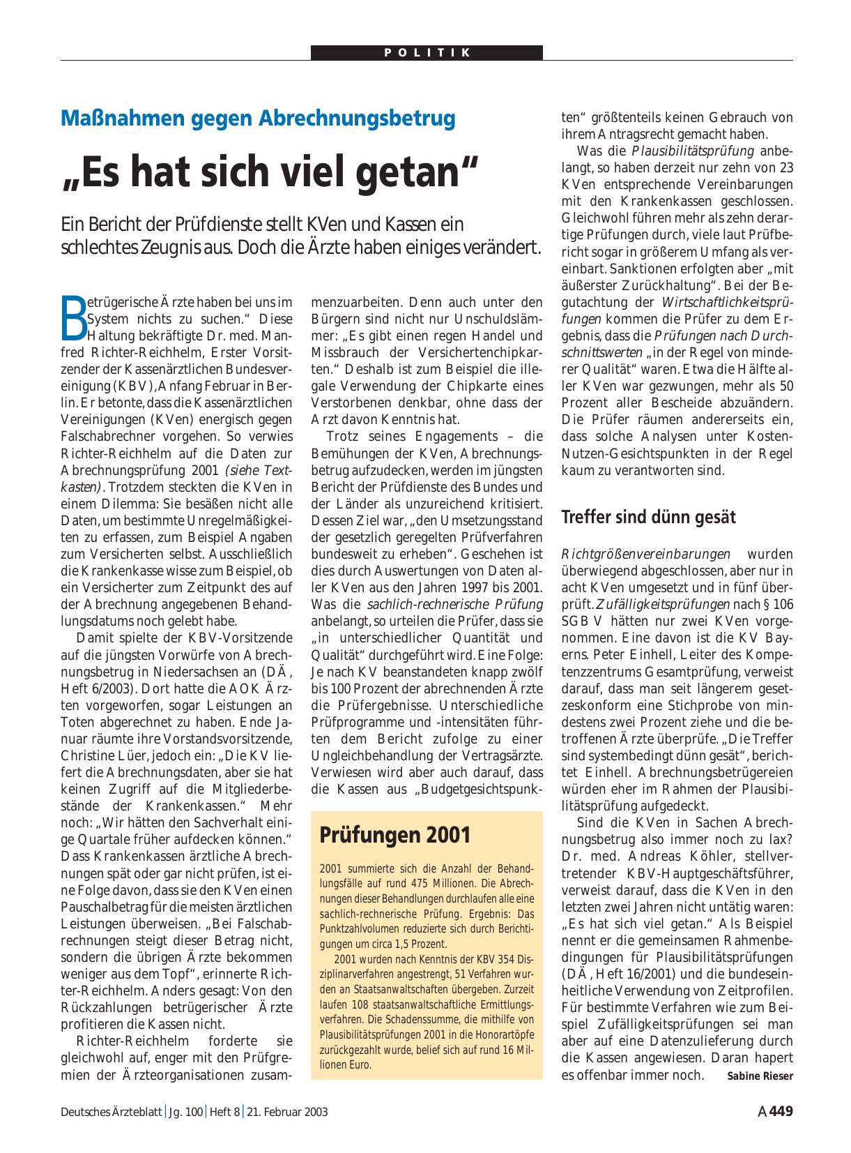 Vorschauseite 1: Prüfungen 2001