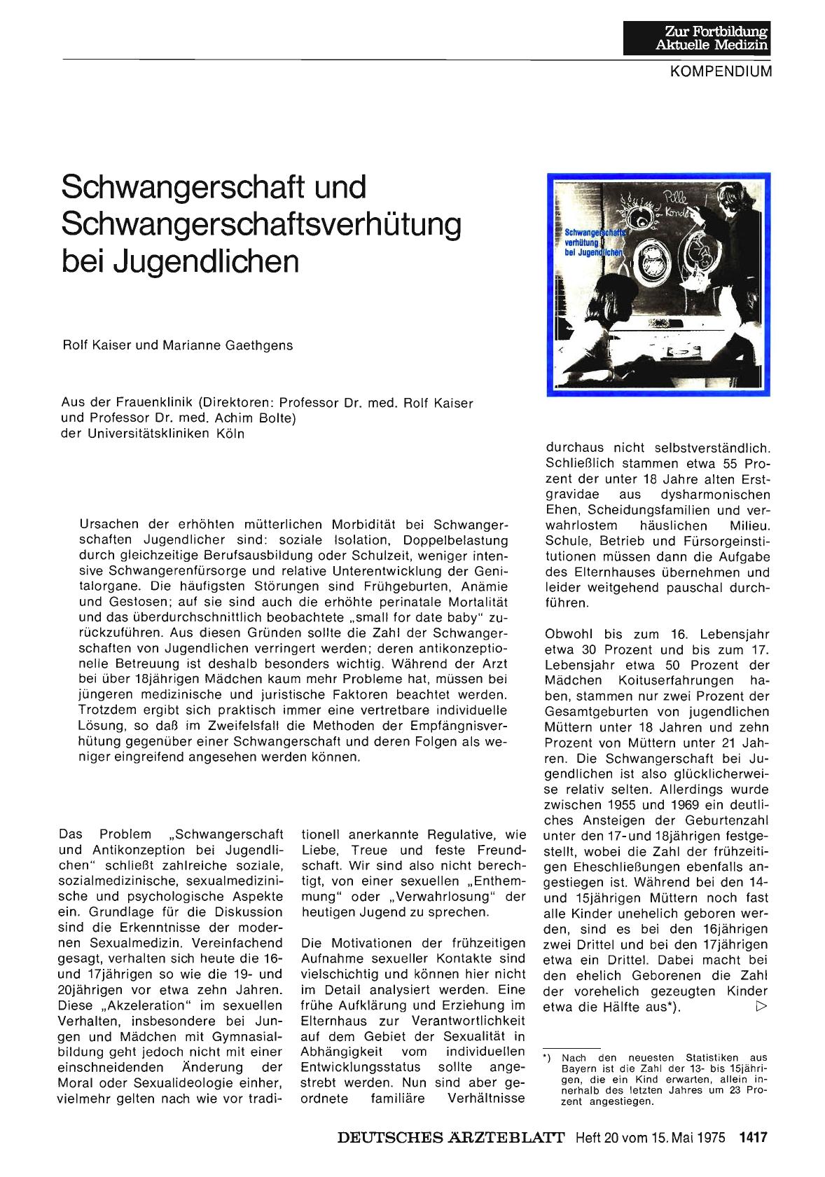 Vorschauseite 1: Schwangerschaft und Schwangerschaftsverhütung bei Jugendlichen