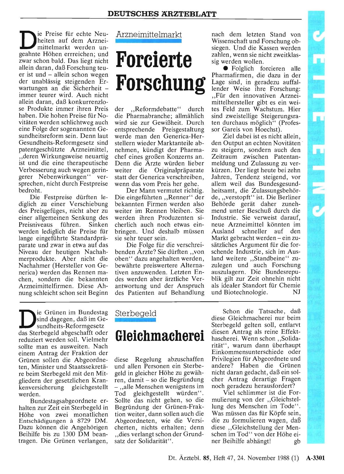 Vorschauseite 1: Sterbegeld: Gleichmacherei
