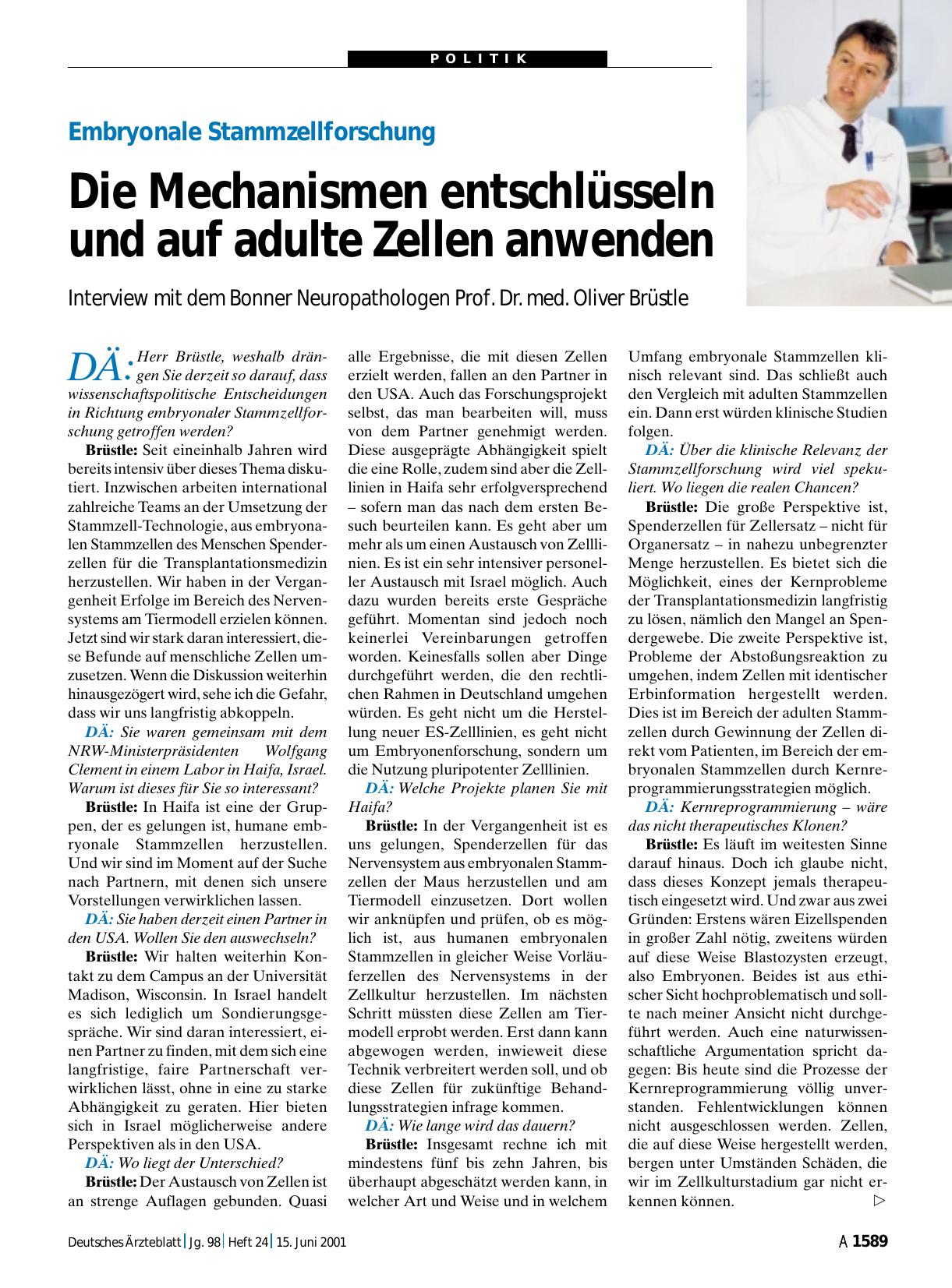 Vorschauseite 1: Embryonale Stammzellforschung: Die Mechanismen entschlüsseln und auf adulte Zellen anwenden