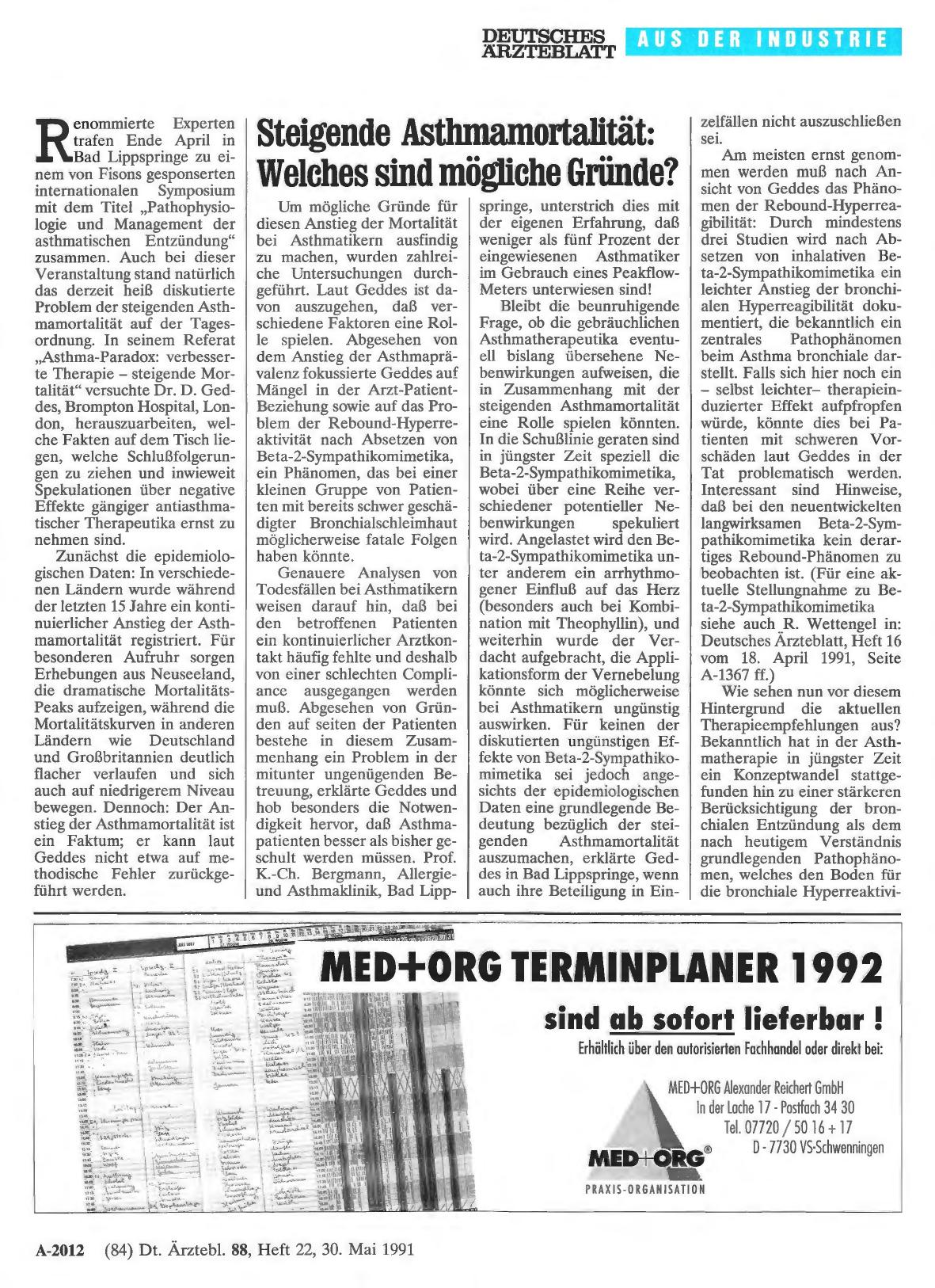 Vorschauseite 1: Steigende Asthmamortalität: Welches sind mögliche Gründe?