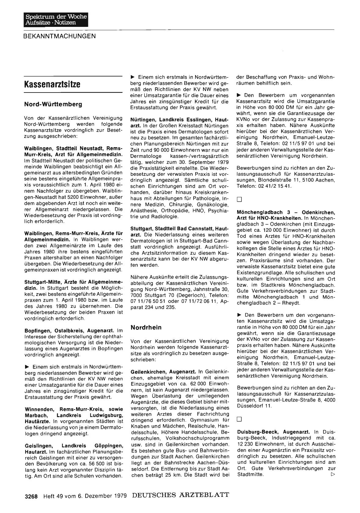 Vorschauseite 1: Kassenarztsitze