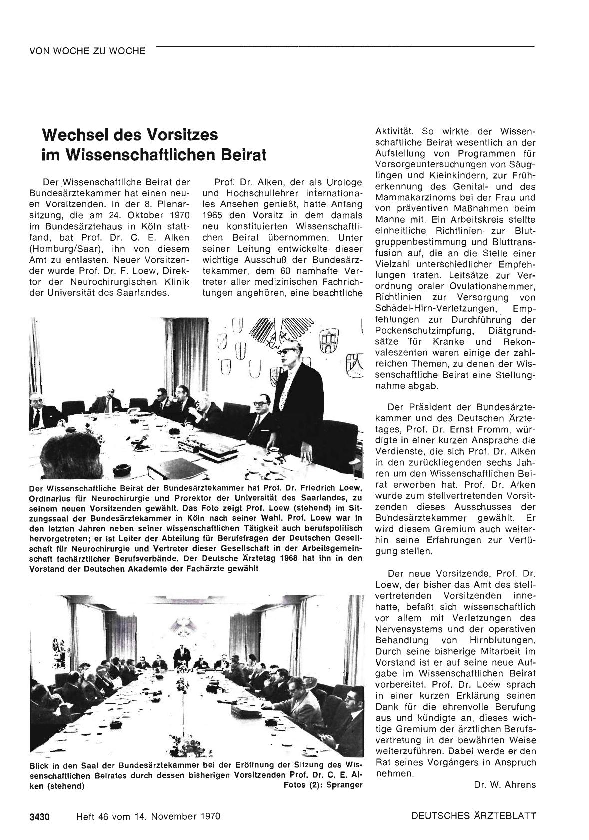Vorschauseite 1: Wechsel des Vorsitzes im Wissenschaftlichen Beirat