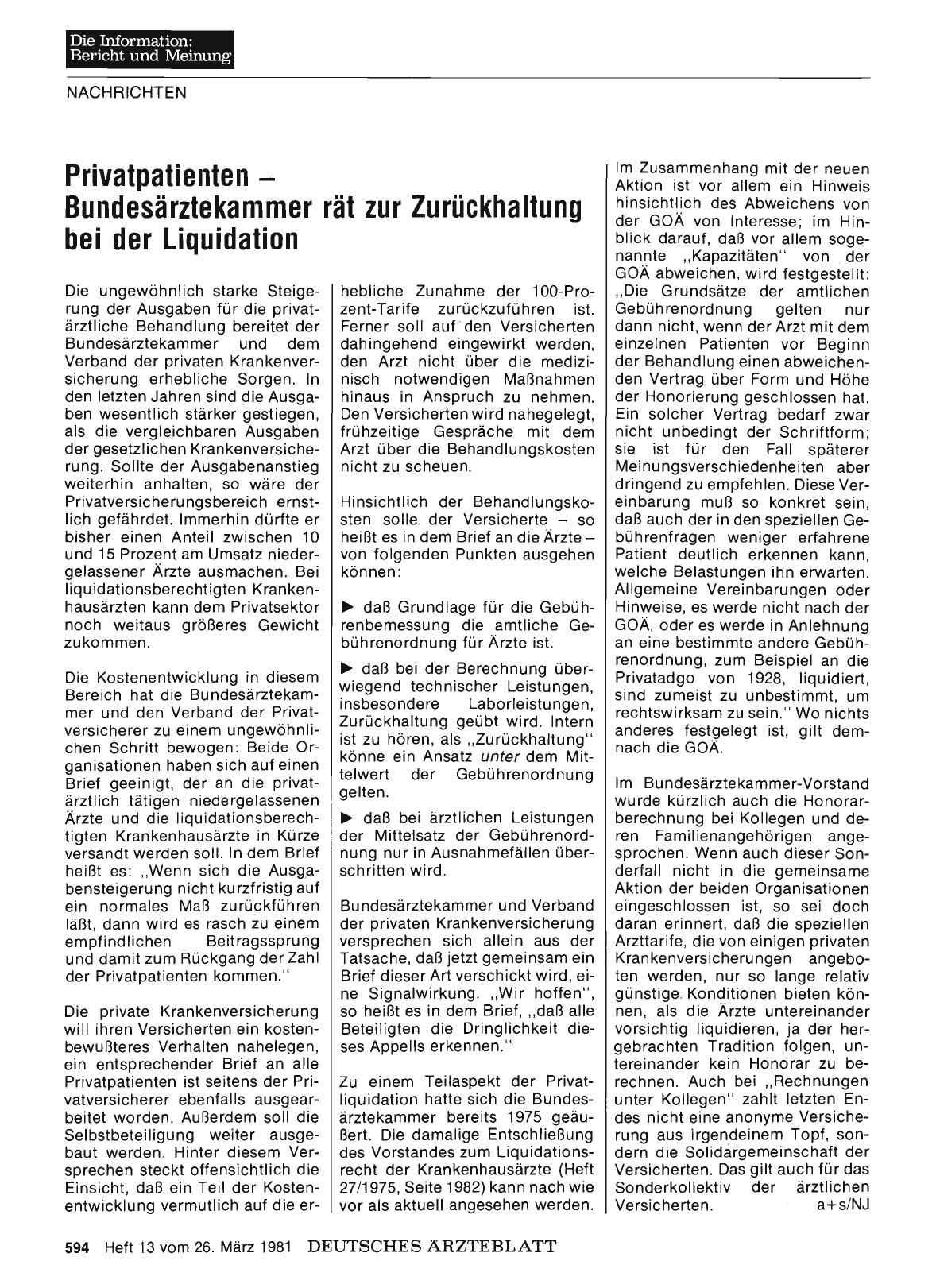 Vorschauseite 1: Privatpatienten - Bundesärztekammer rät zur Zurückhaltung bei der Liquidation