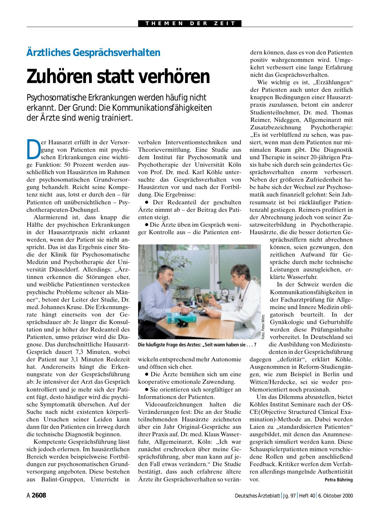 Vorschauseite 1: Ärztliches Gesprächsverhalten: Zuhören statt verhören
