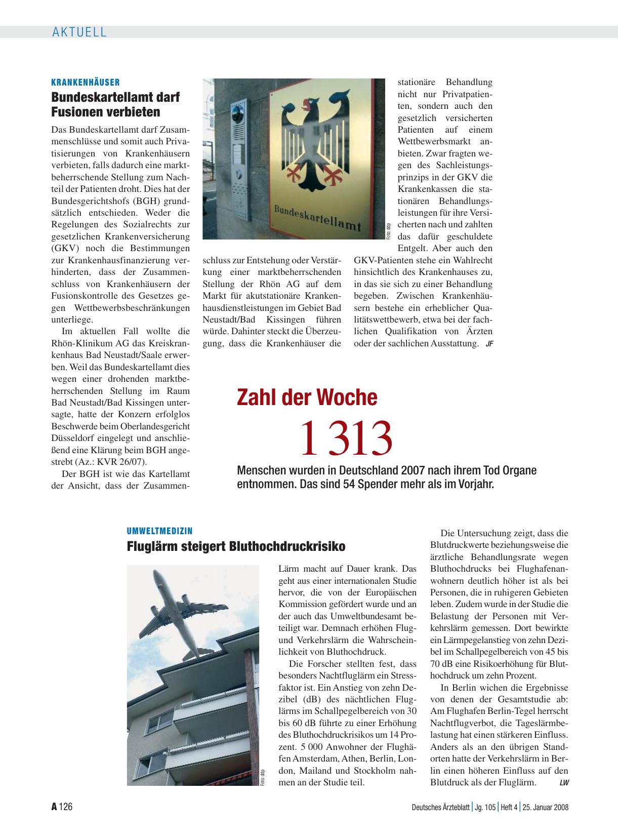Vorschauseite 1: Umweltmedizin: Fluglärm steigert Bluthochdruckrisiko