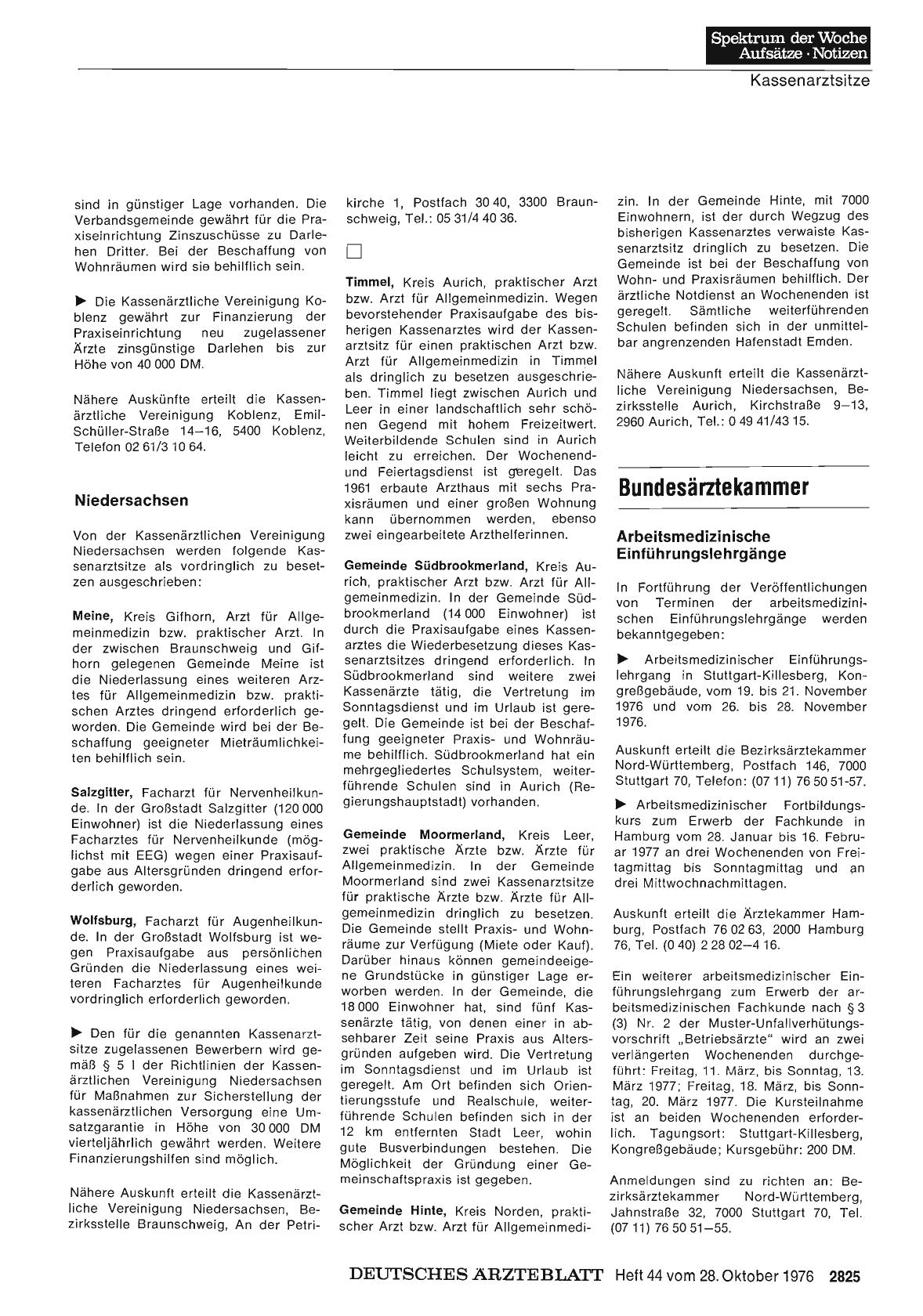 Vorschauseite 1: Bundesärztekammer