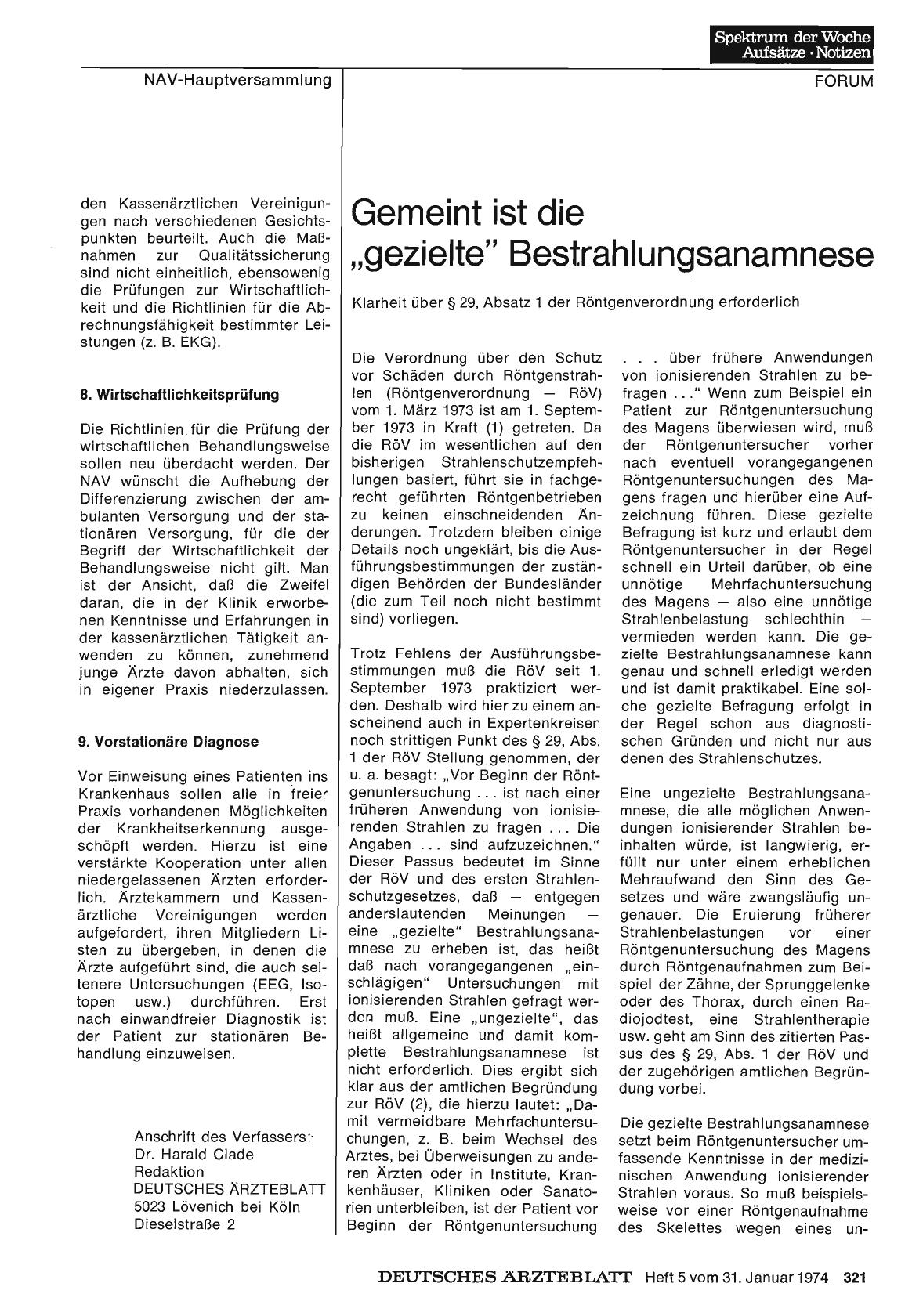 Vorschauseite 1: Gemeint ist die „gezielte“ Bestrahlungsanamnese