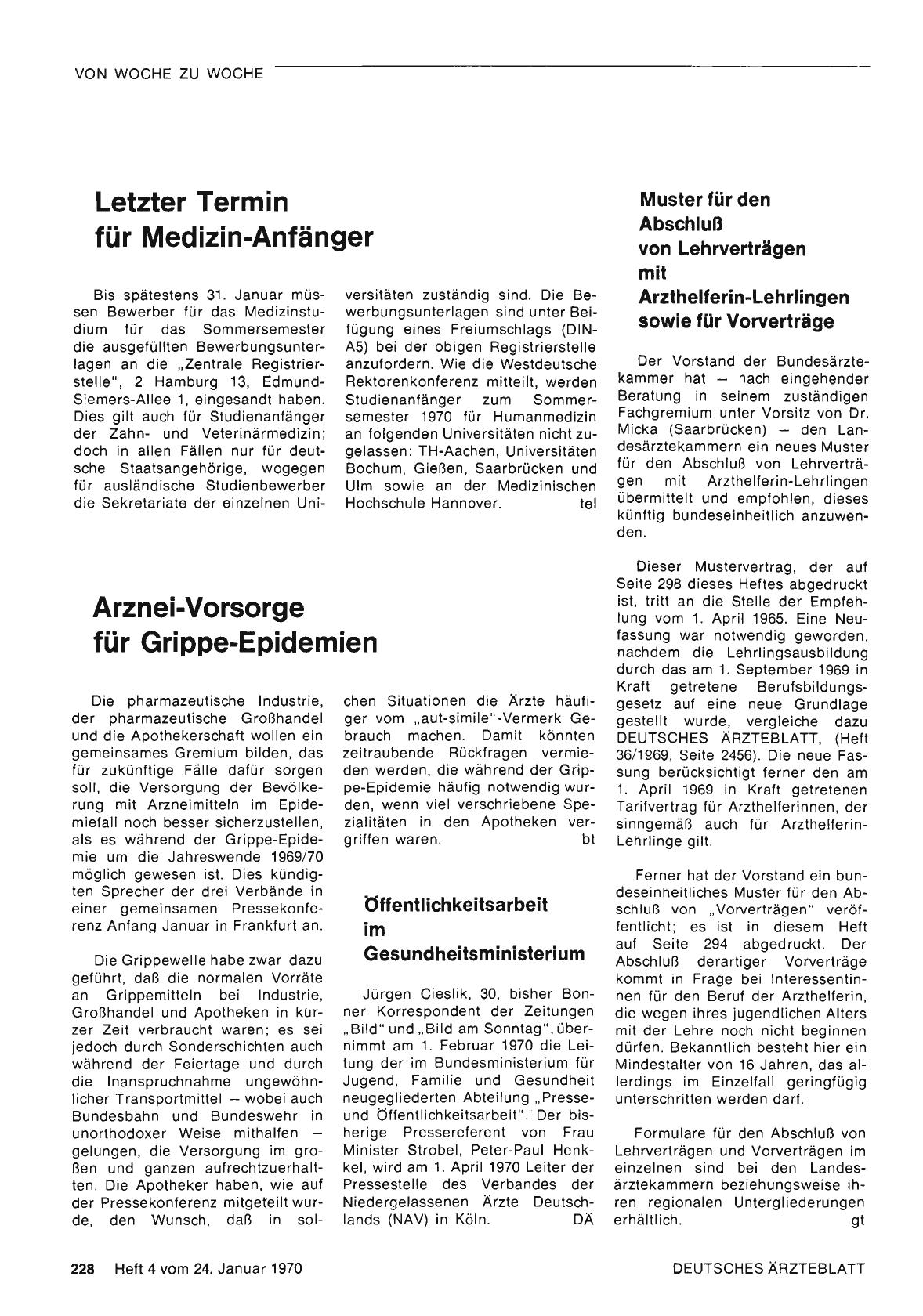 Vorschauseite 1: Letzter Termin für Medizin-Anfänger