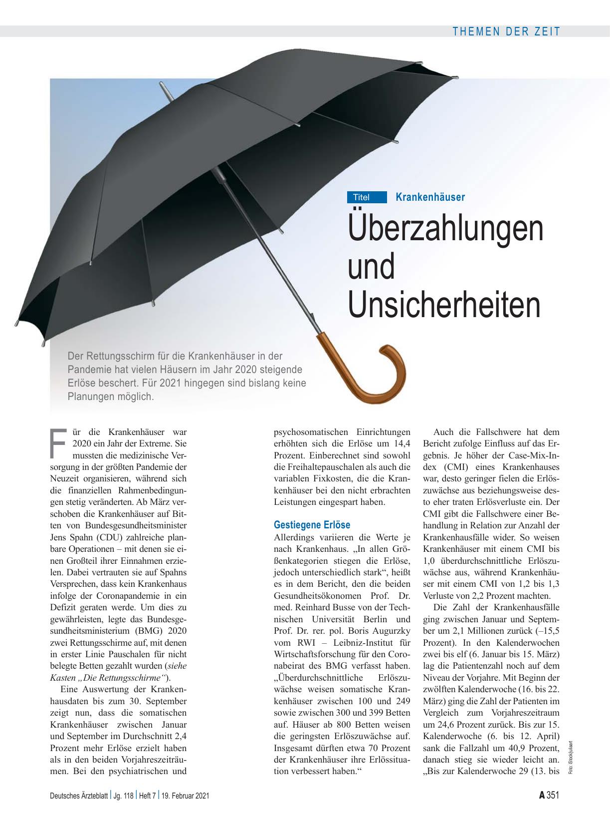 Vorschauseite 1: Krankenhäuser: Überzahlungen und Unsicherheiten