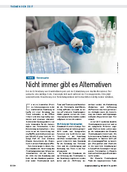 Vorschauseite 1: Tierversuche: Nicht immer gibt es Alternativen