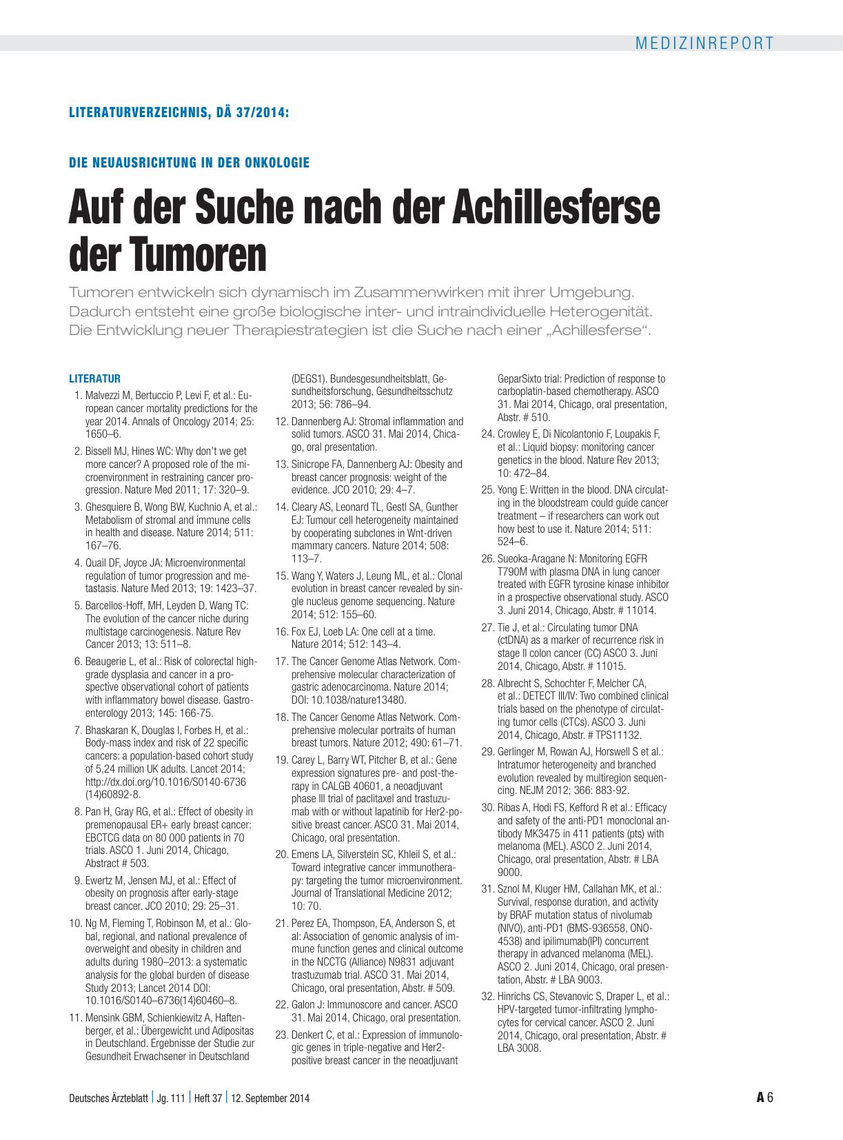 Vorschauseite 6: Onkologische Forschung: Auf der Suche nach der Achillesferse der Tumoren