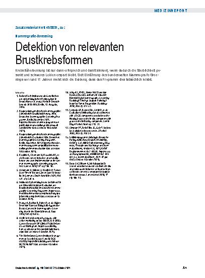 Vorschauseite 4: Mammografie-Screening: Detektion von relevanten Brustkrebsformen