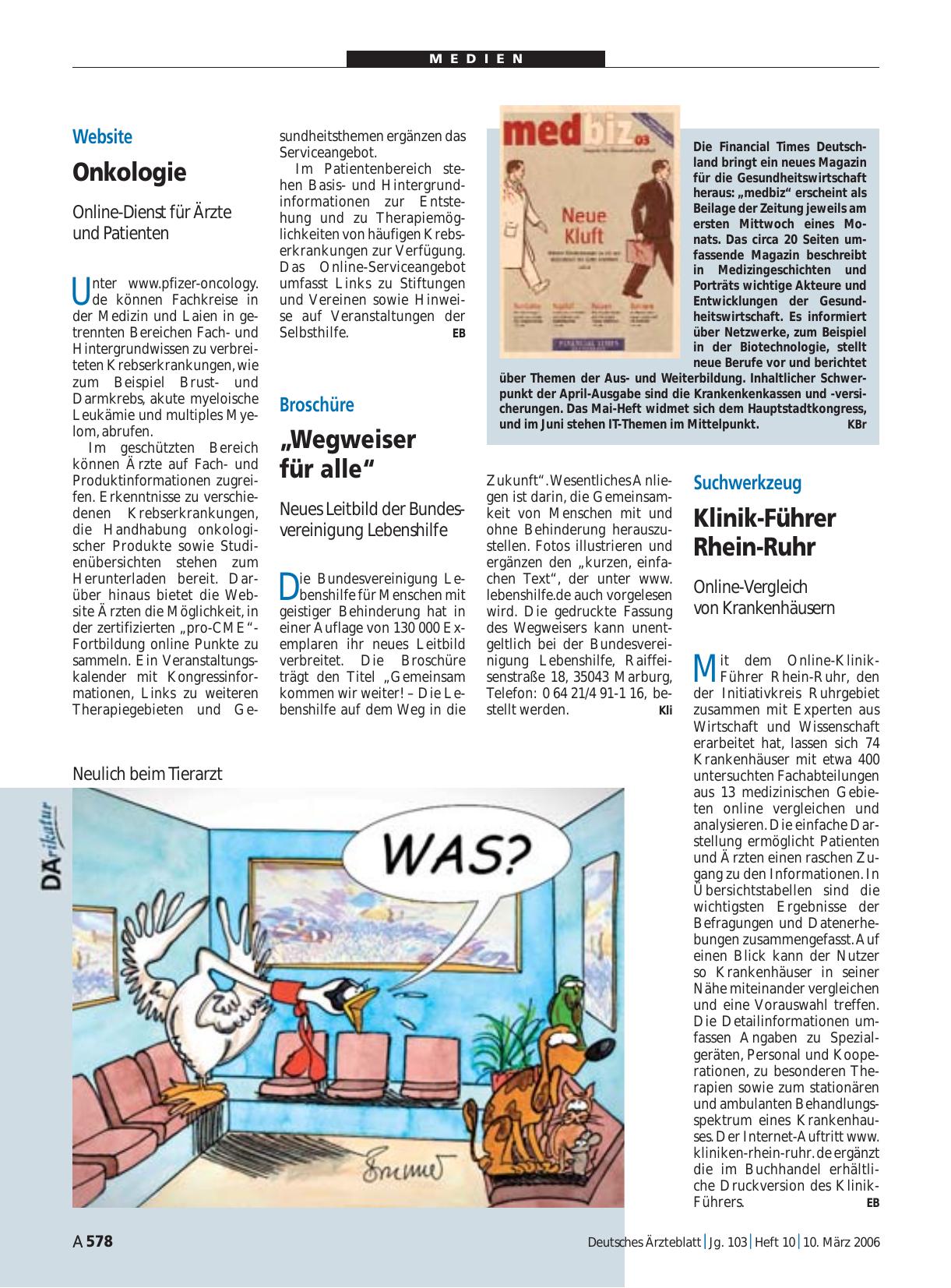 Vorschauseite 1: Website: Onkologie