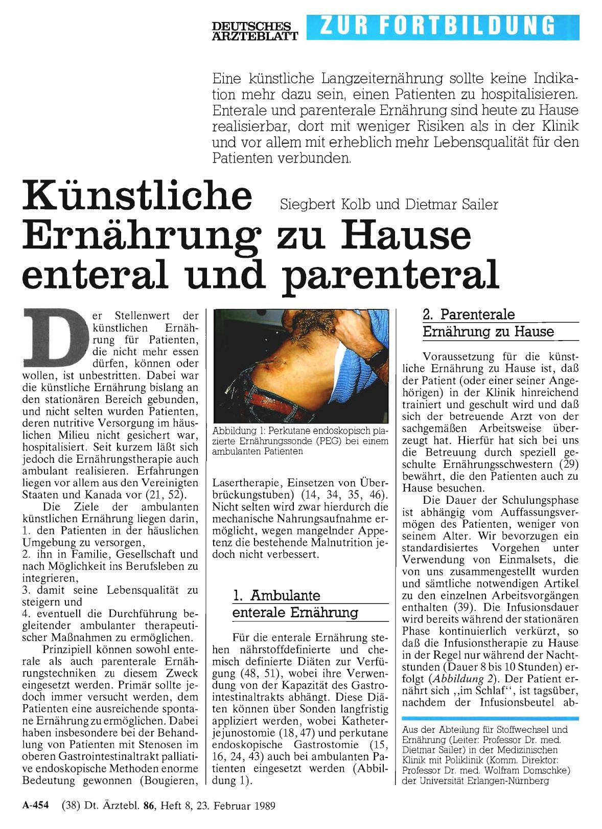 Vorschauseite 1: Künstliche Ernährung zu Hause: enteral und parenteral