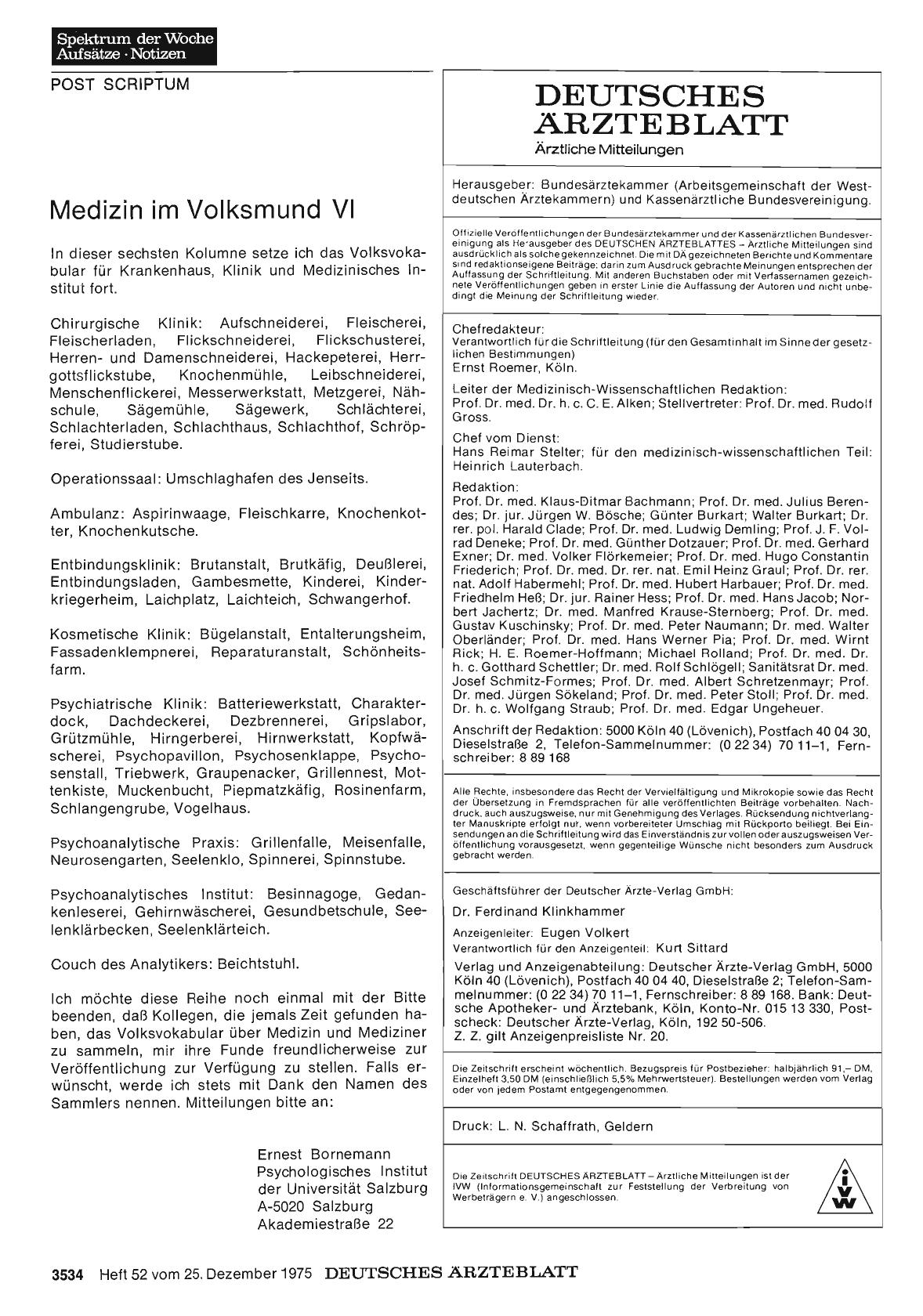 Vorschauseite 1: Medizin im Volksmund VI