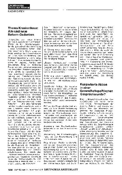 Vorschauseite 1: Thema Krankenhaus: Alte und neue Reform-Gedanken