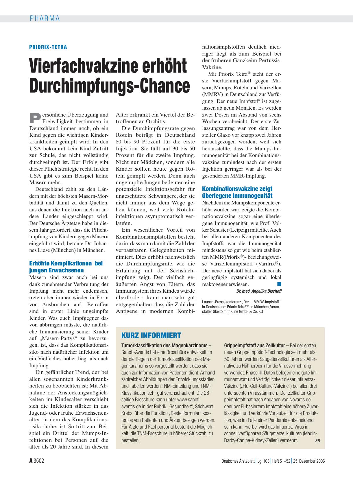 Vorschauseite 1: KURZ INFORMIERT