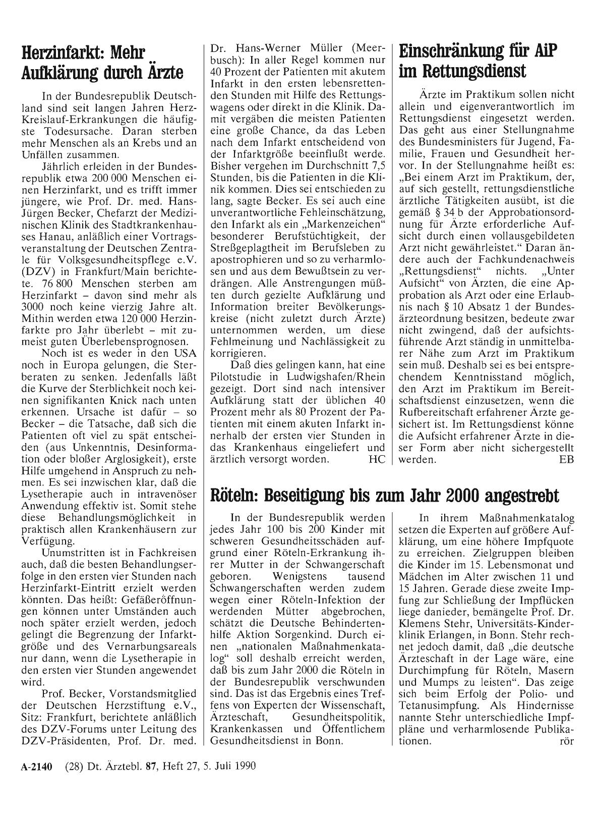 Vorschauseite 1: Röteln: Beseitigung bis zum Jahr 2000 angestrebt