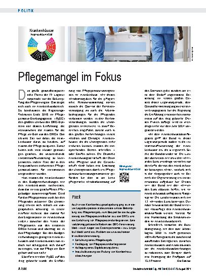 Vorschauseite 1: Pflegemangel im Fokus