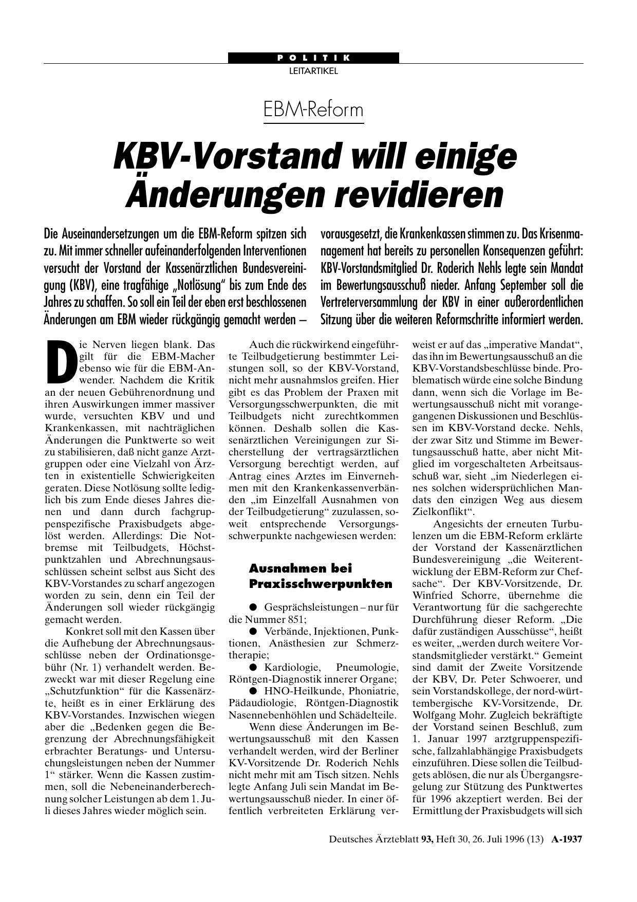 Vorschauseite 1: Krankenhäuser/Tarifabschluß: Keine Abstriche
