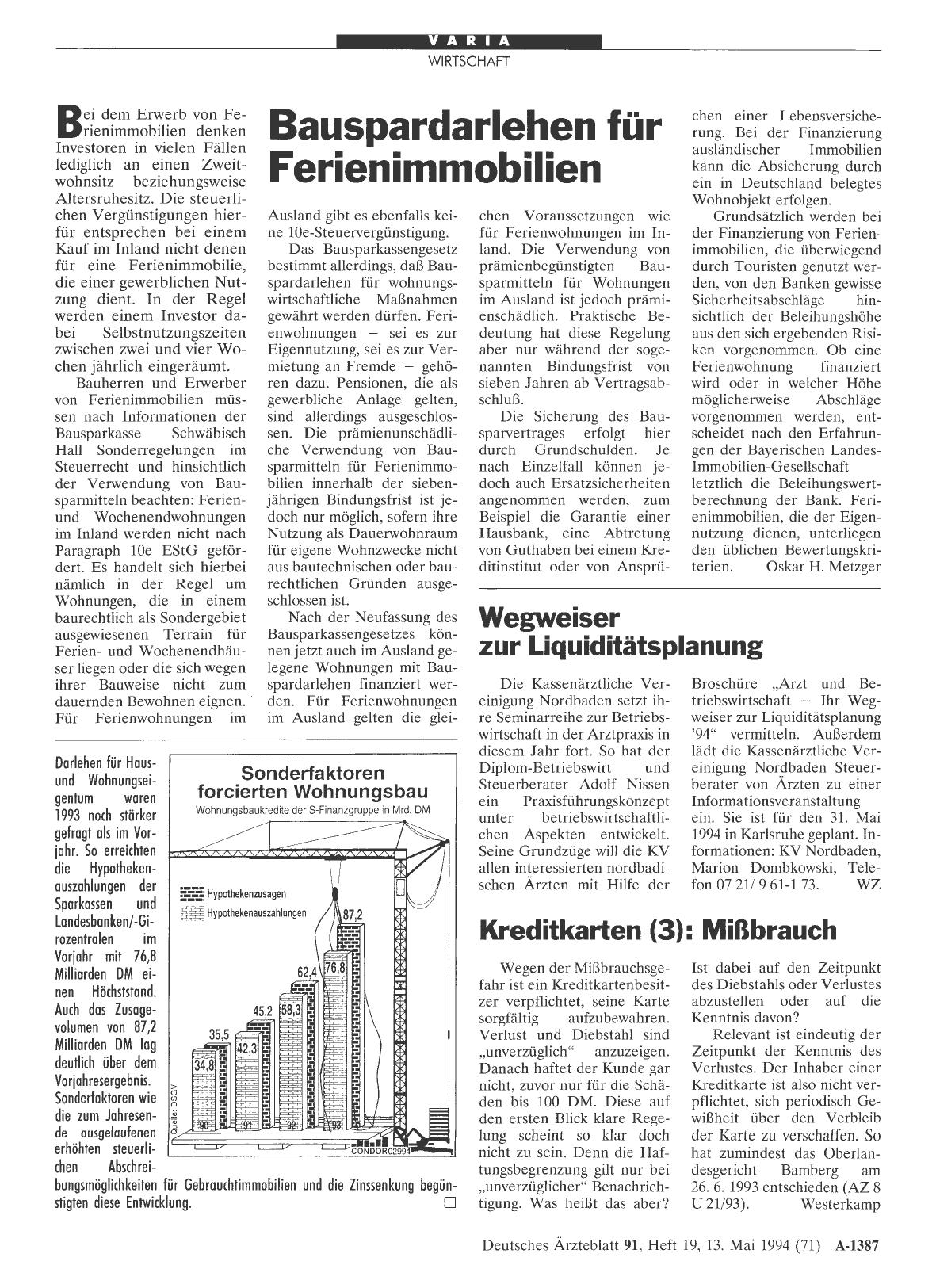 Vorschauseite 1: Bauspardarlehen für Ferienimmobilien