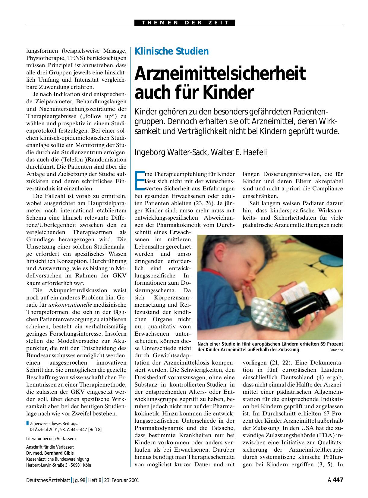 Vorschauseite 1: Klinische Studien: Arzneimittelsicherheit auch für Kinder
