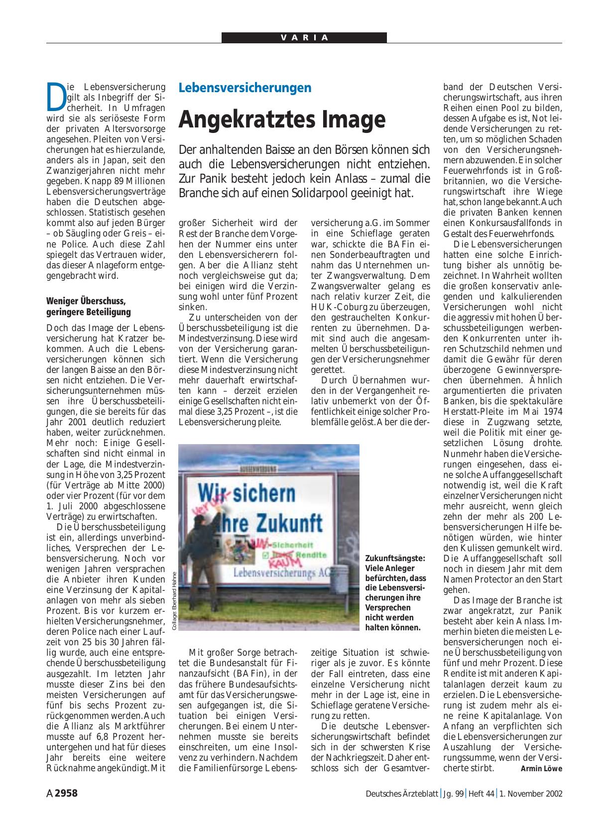 Vorschauseite 1: Lebensversicherungen: Angekratztes Image