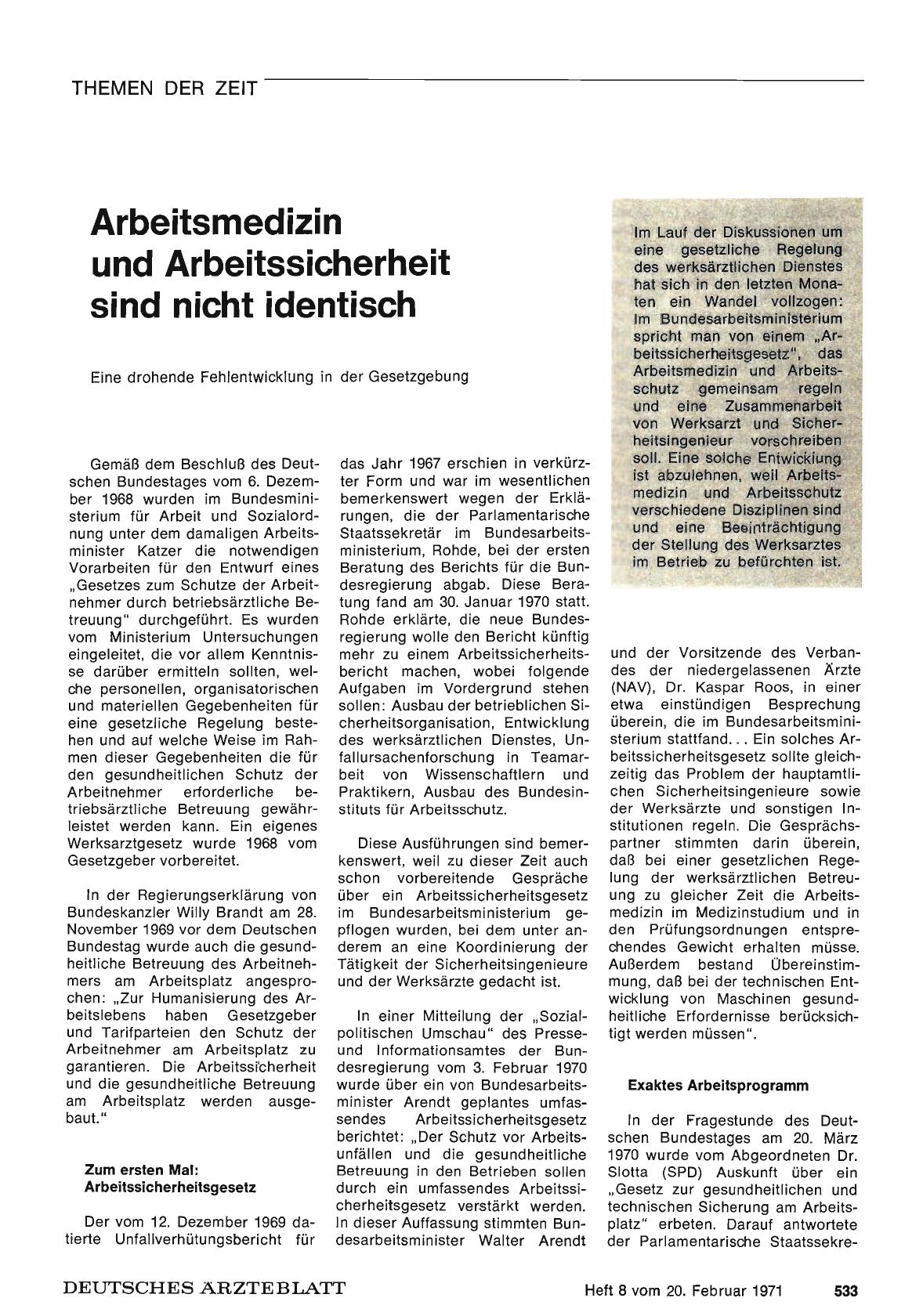 Vorschauseite 1: Arbeitsmedizin und Arbeitssicherheit sind nicht identisch