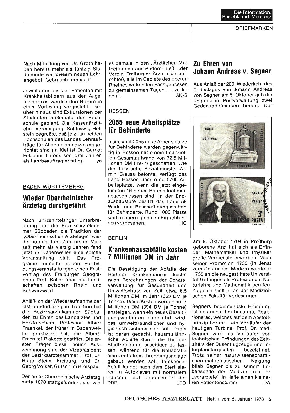 Vorschauseite 1: Baden-Württemberg: Wieder Oberrheinischer Ärztetag durchgeführt