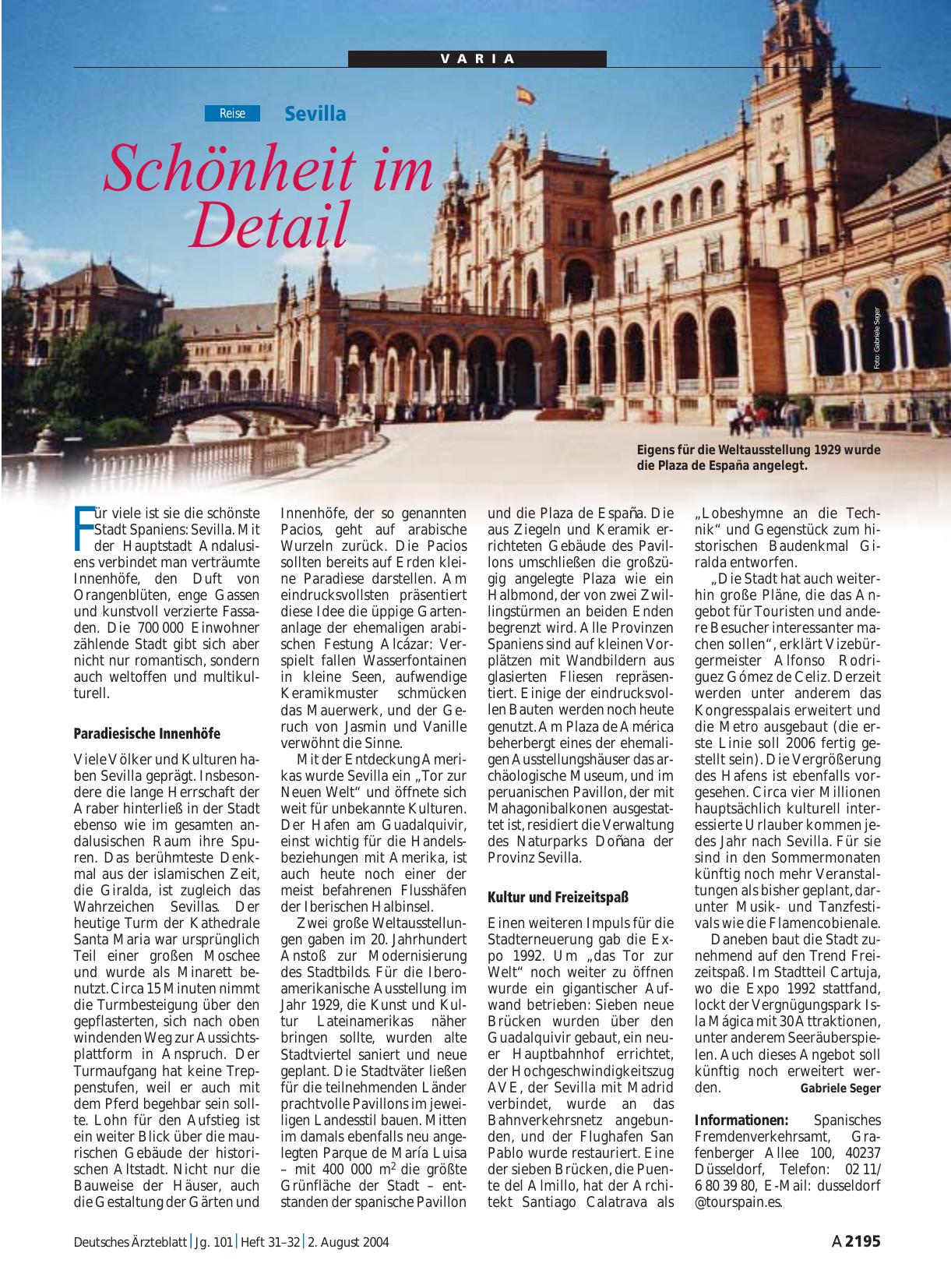Vorschauseite 1: Sevilla: Schönheit im Detail