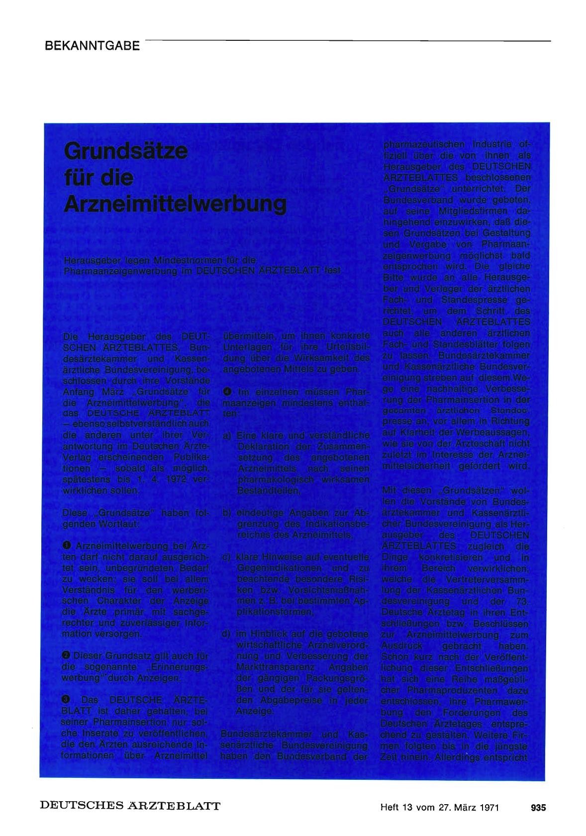 Vorschauseite 1: Grundsätze für die Arzneimittelwerbung