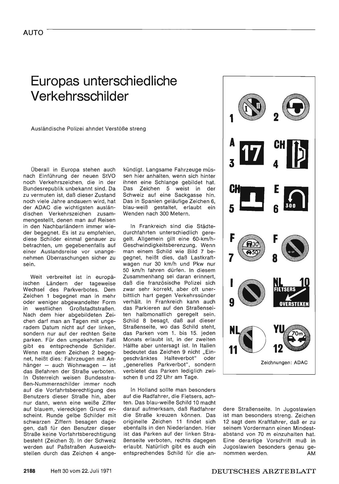 Vorschauseite 1: Europas unterschiedliche Verkehrsschilder
