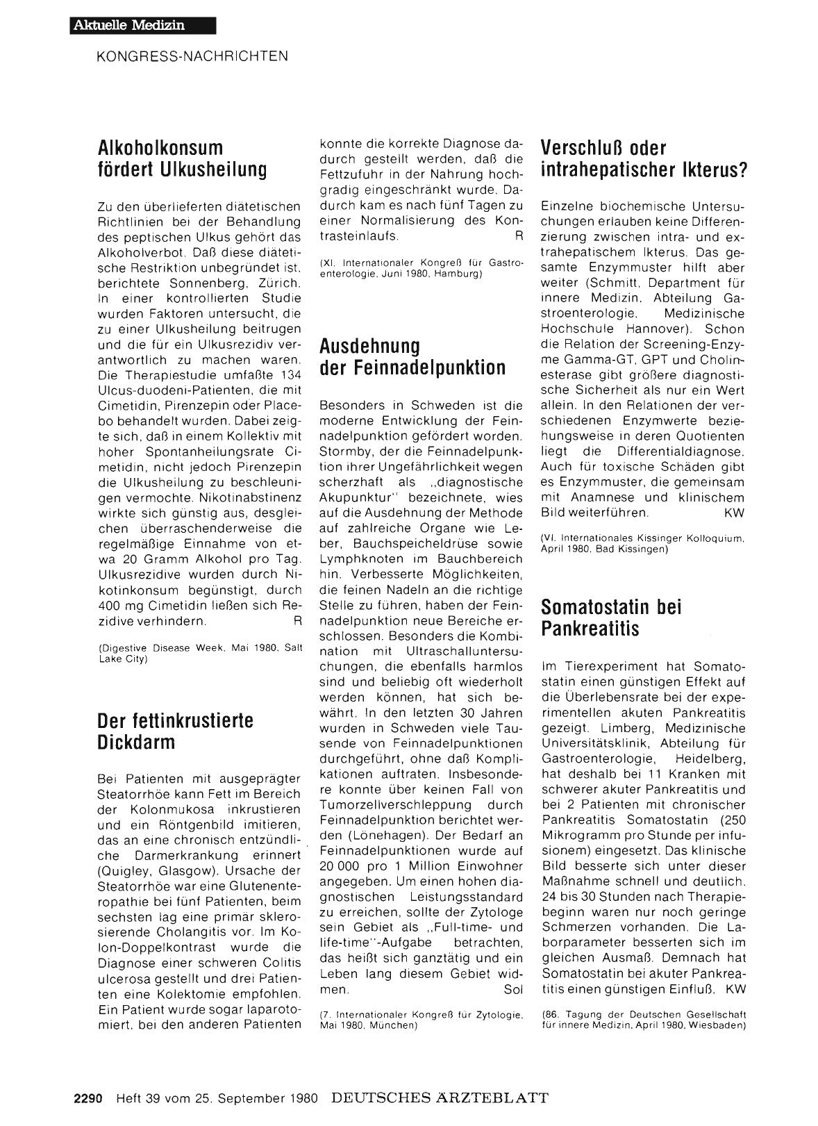 Vorschauseite 1: Alkoholkonsum fördert Ulkusheilung