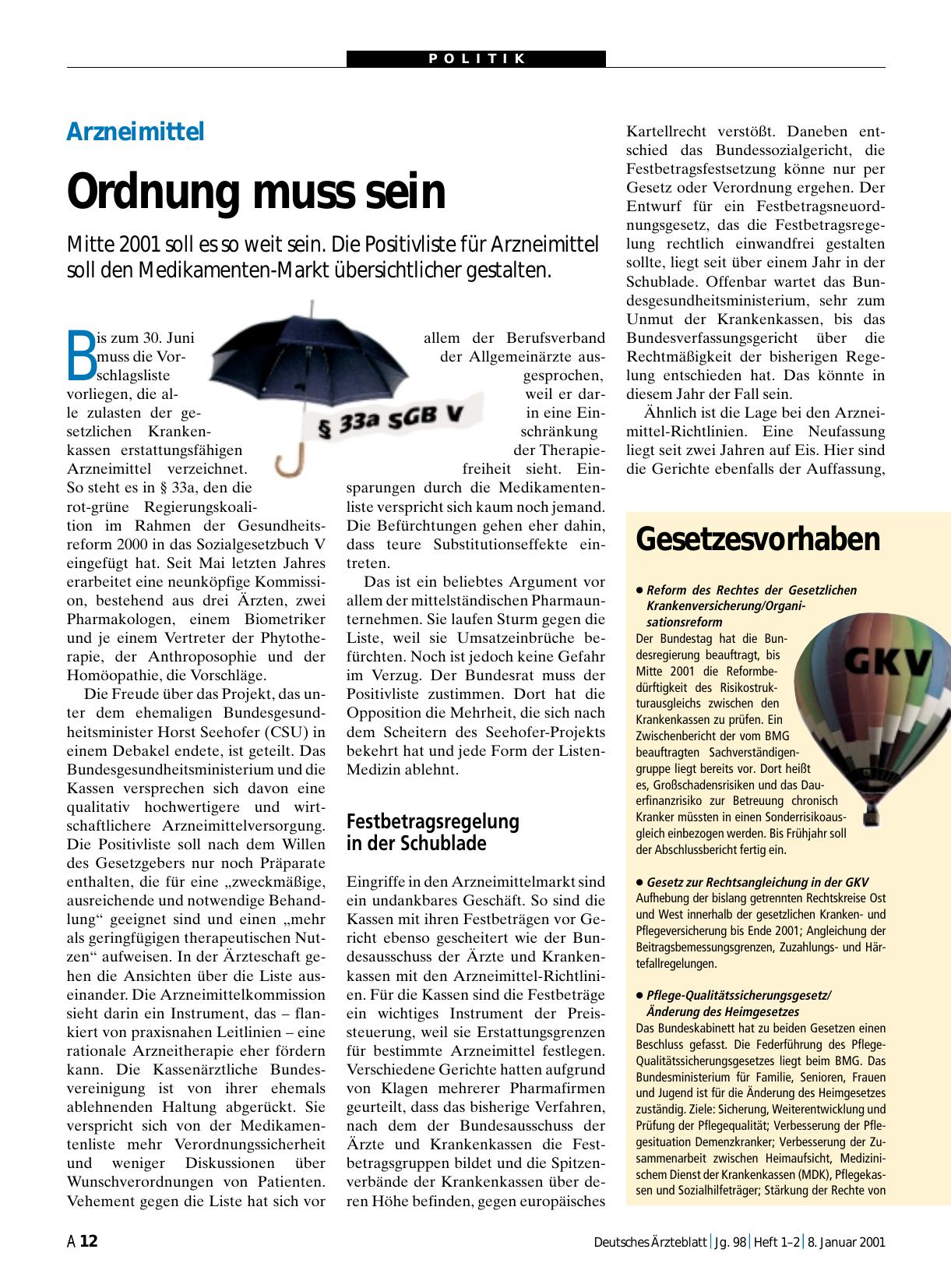 Vorschauseite 1: Arzneimittel: Ordnung muss sein