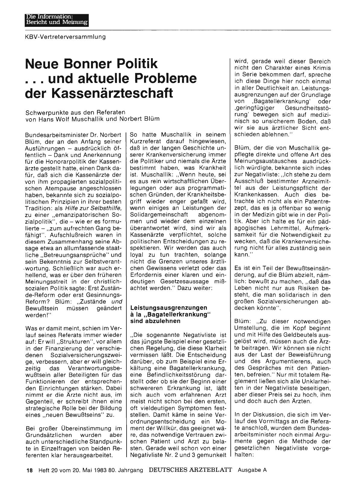 Vorschauseite 1: Neue Bonner Politik. .. und aktuelle Probleme der Kassenärzteschaft