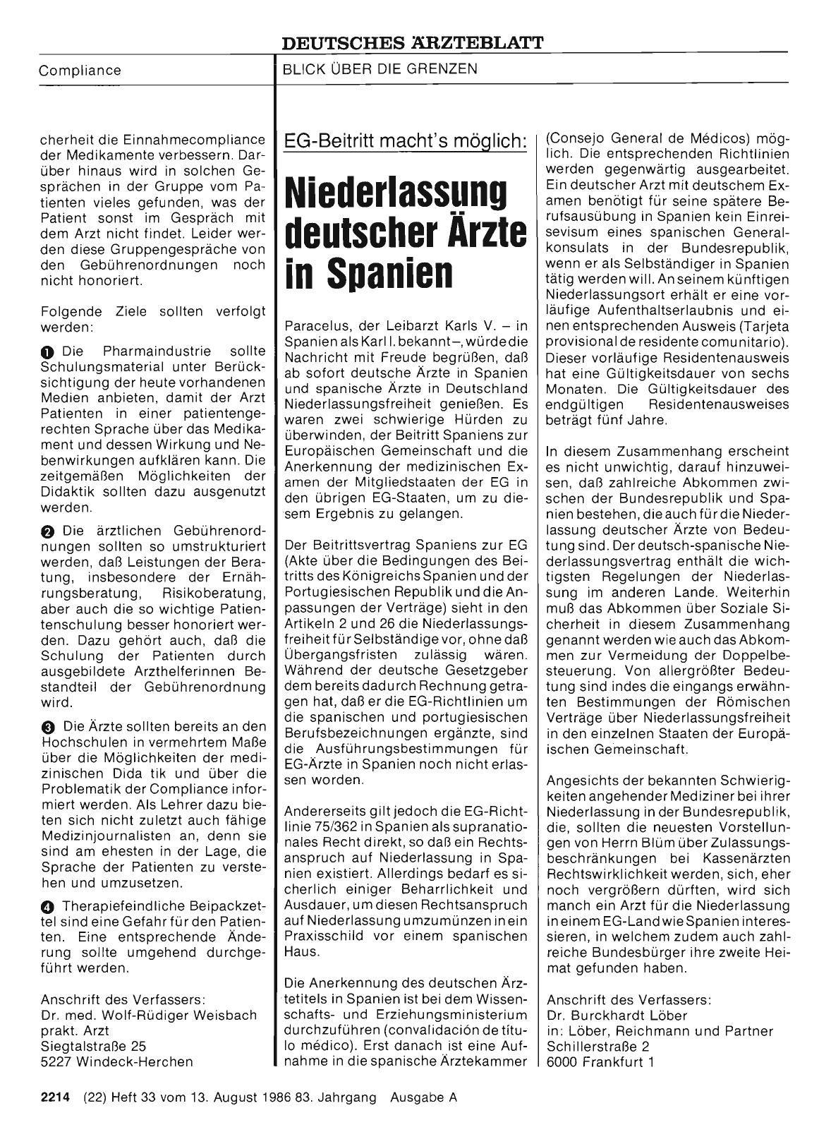 Vorschauseite 1: EG-Beitritt macht's möglich: Niederlassung deutscher Ärzte in Spanien