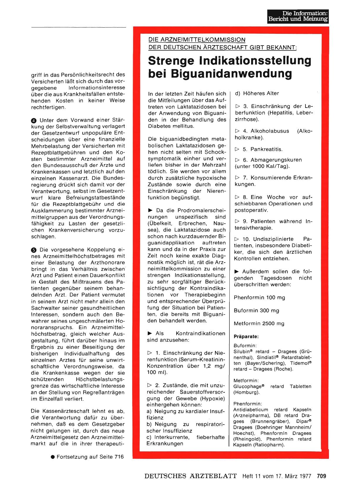 Vorschauseite 1: Strenge Indikationsstellung bei Biguanidanwendung