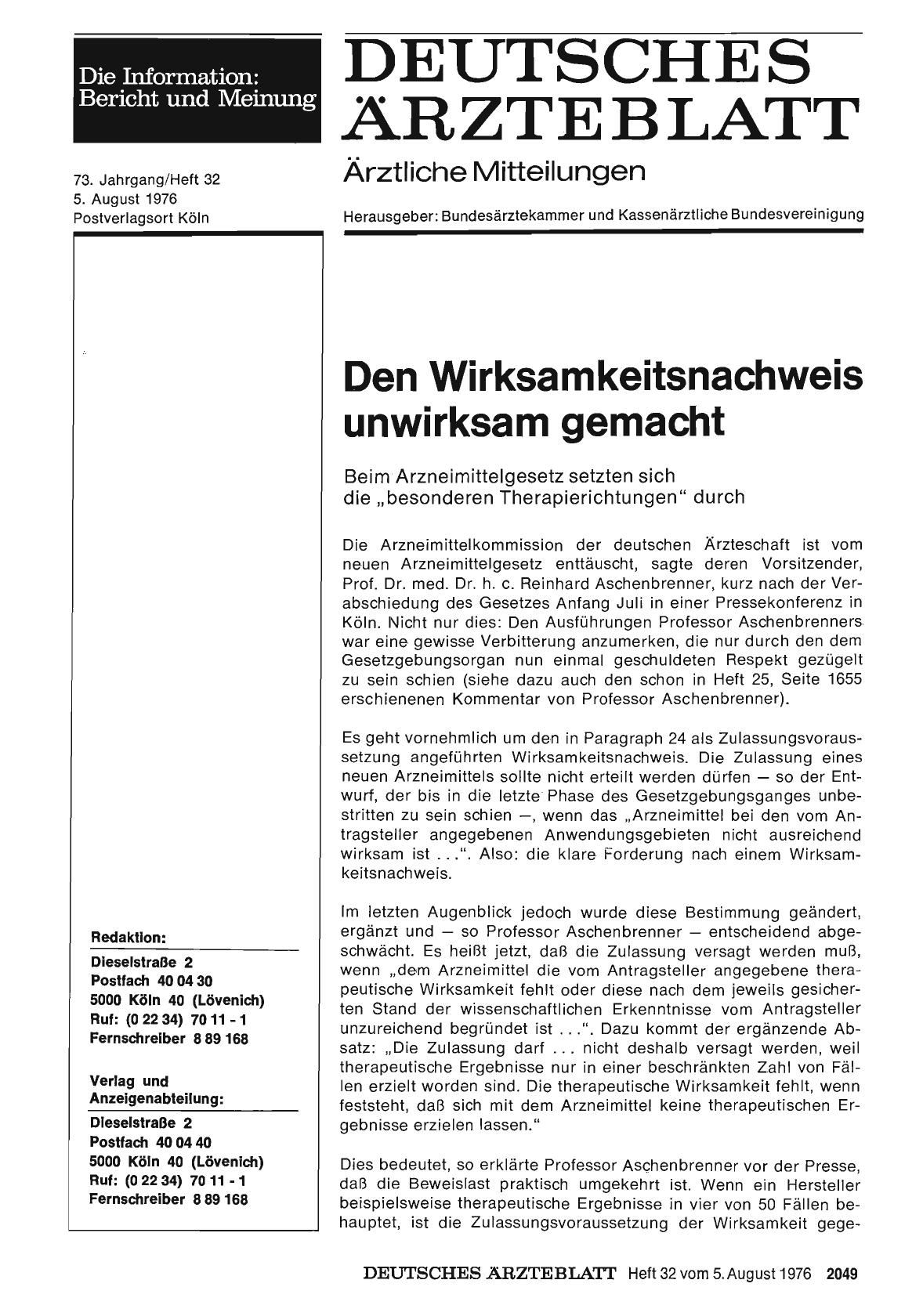 Vorschauseite 1: Den Wirksamkeitsnachweis unwirksam gemacht