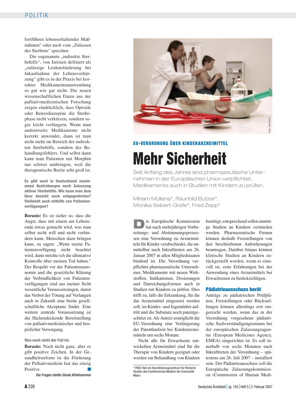 Vorschauseite 1: EU-Verordnung über Kinderarzneimittel: Mehr Sicherheit