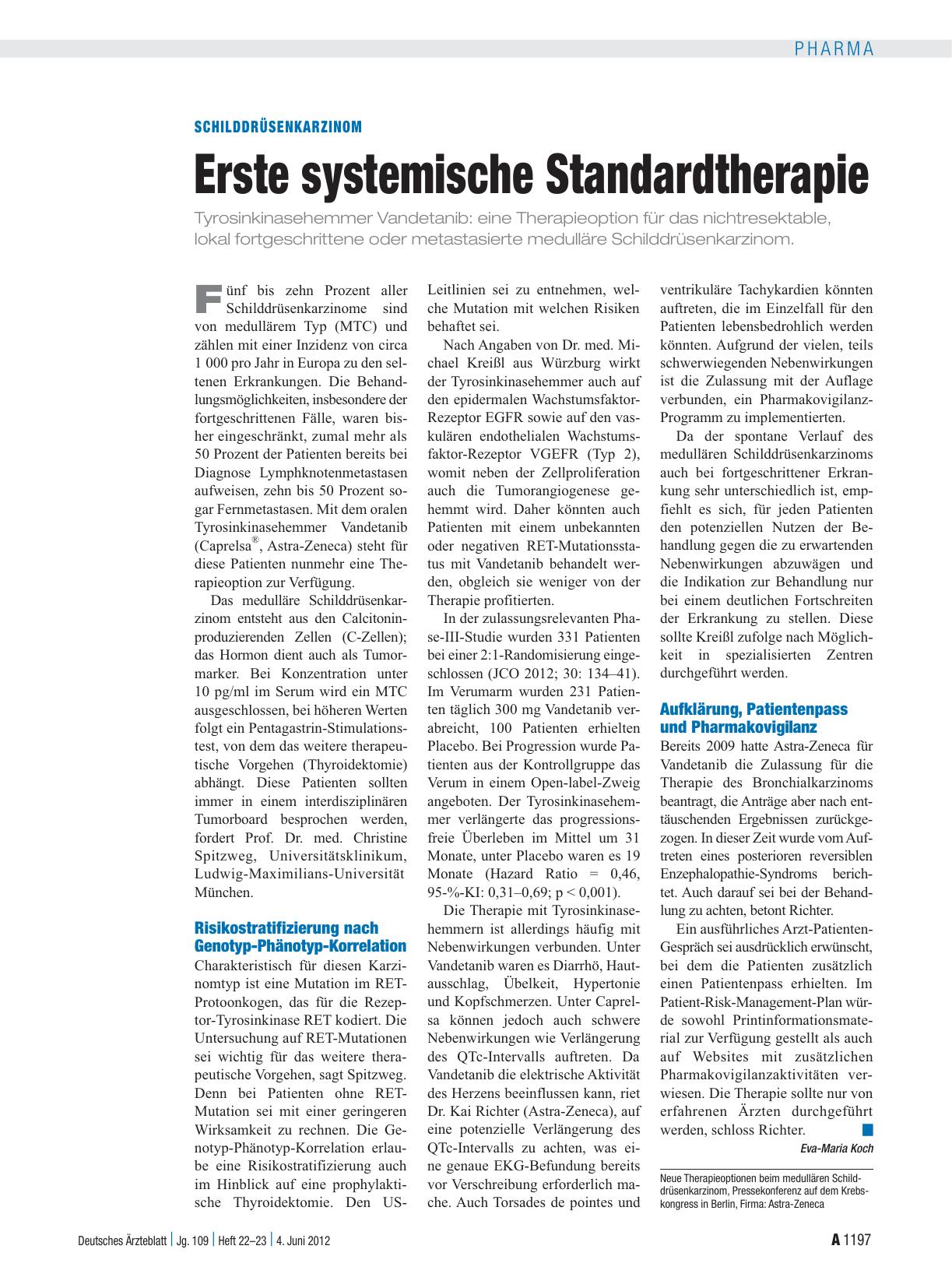 Vorschauseite 1: Schilddrüsenkarzinom: Erste systemische Standardtherapie