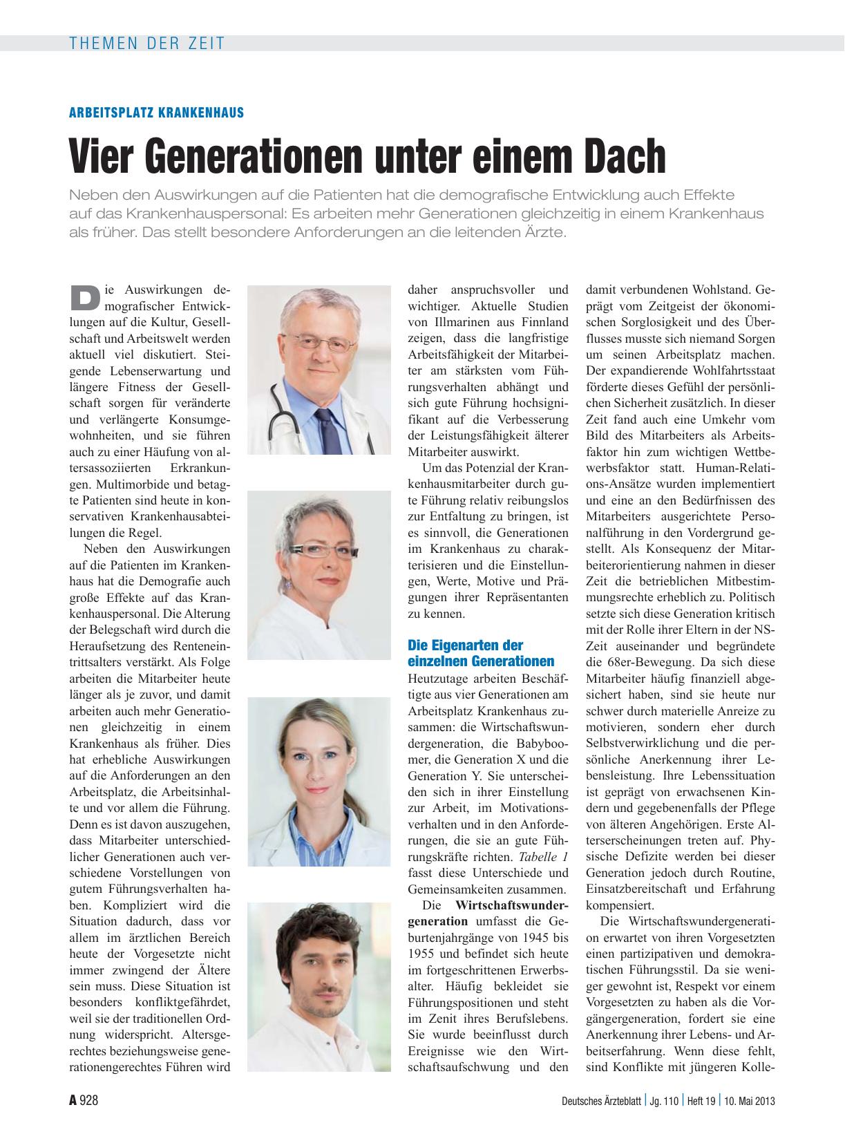 Vorschauseite 1: Arbeitsplatz Krankenhaus: Vier Generationen unter einem Dach