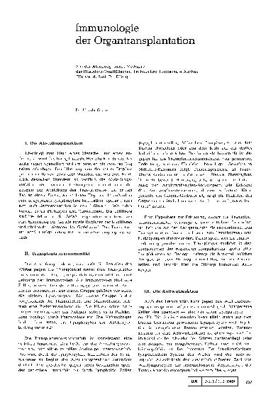 Vorschauseite 1: Immunologie der Organtransplantation