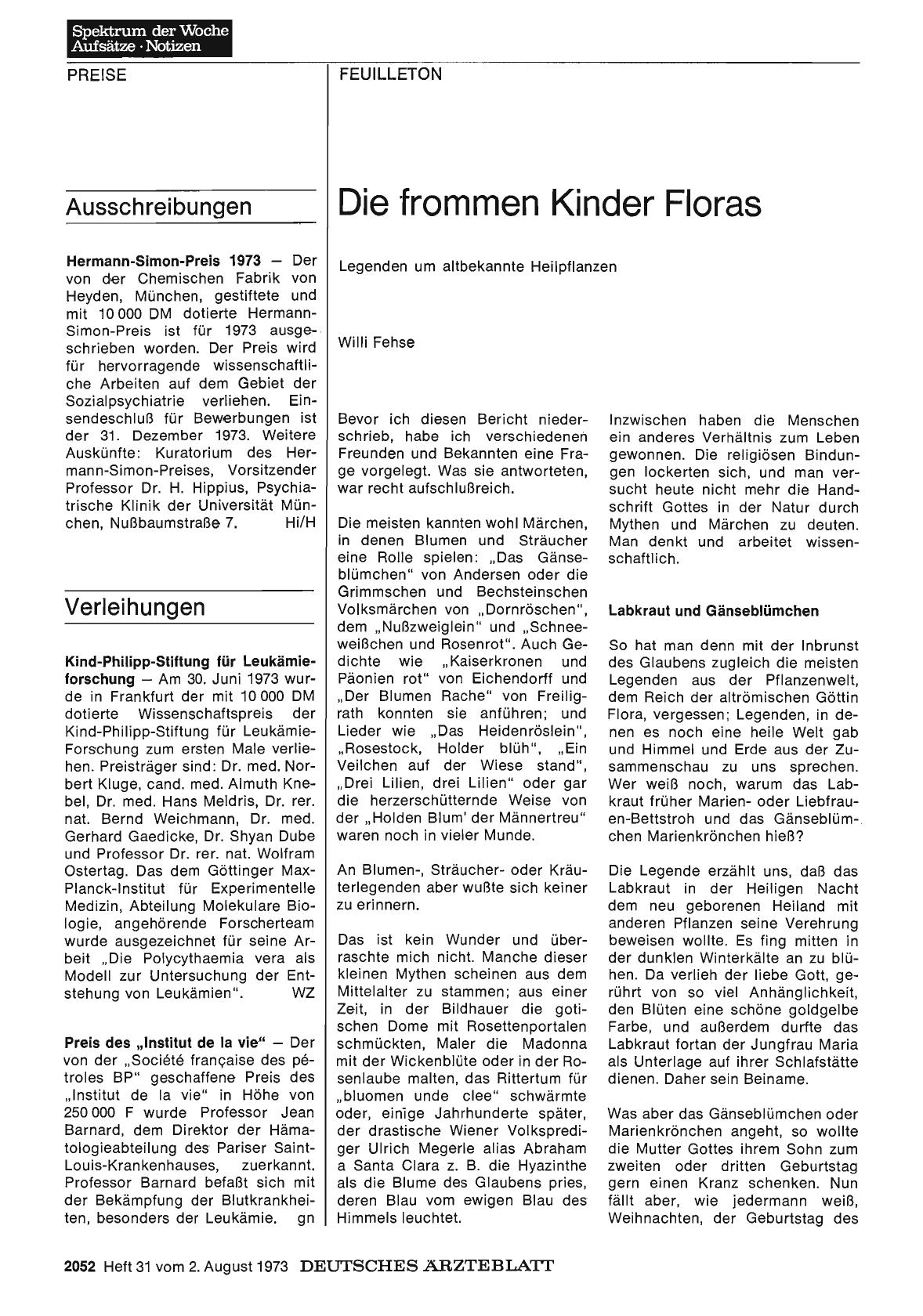 Vorschauseite 1: Verleihungen