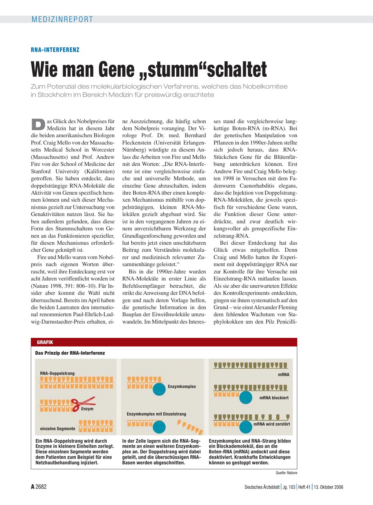 Vorschauseite 1: Rna-Interferenz: Wie man Gene „stumm“schaltet