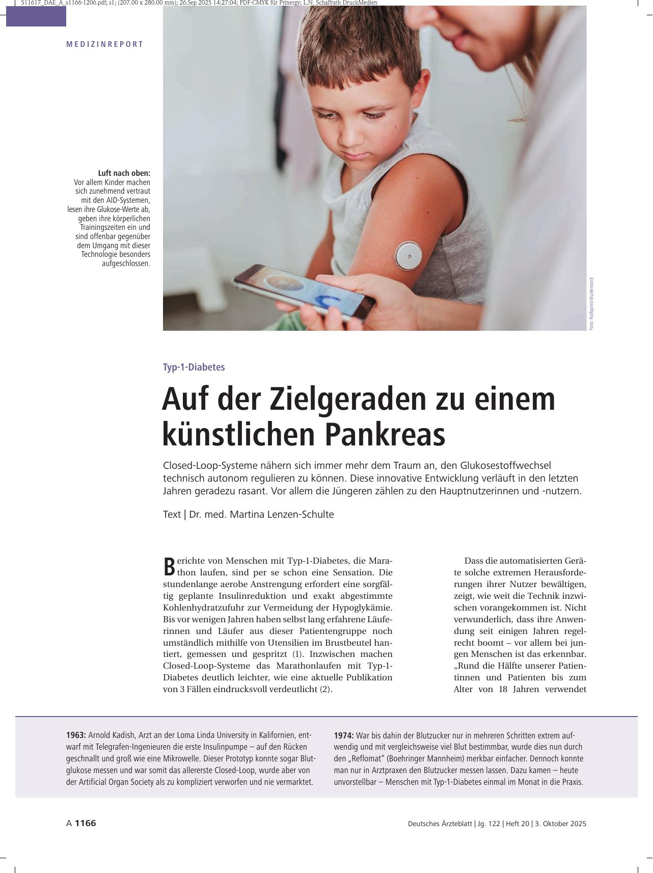 Vorschauseite 1: Typ-1-Diabetes: Auf der Zielgeraden zu einem künstlichen Pankreas