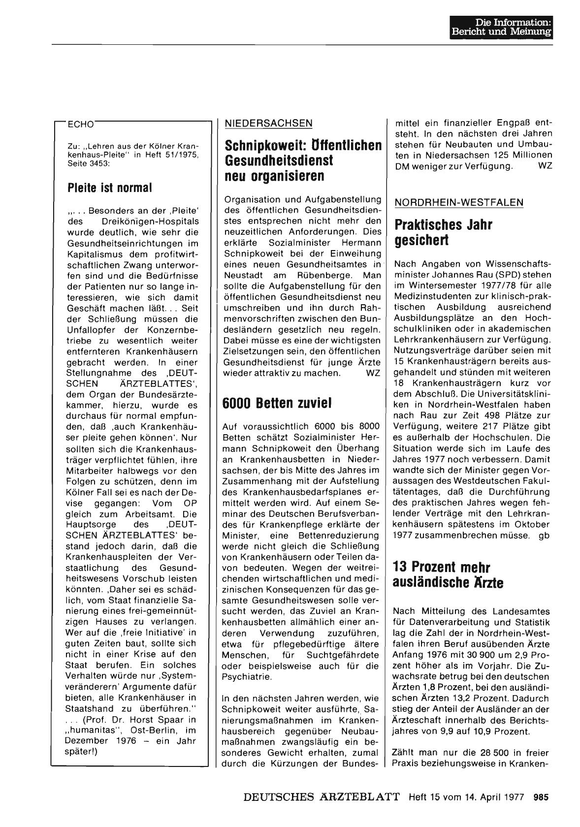 Vorschauseite 1: Niedersachsen: 6000 Betten zuviel