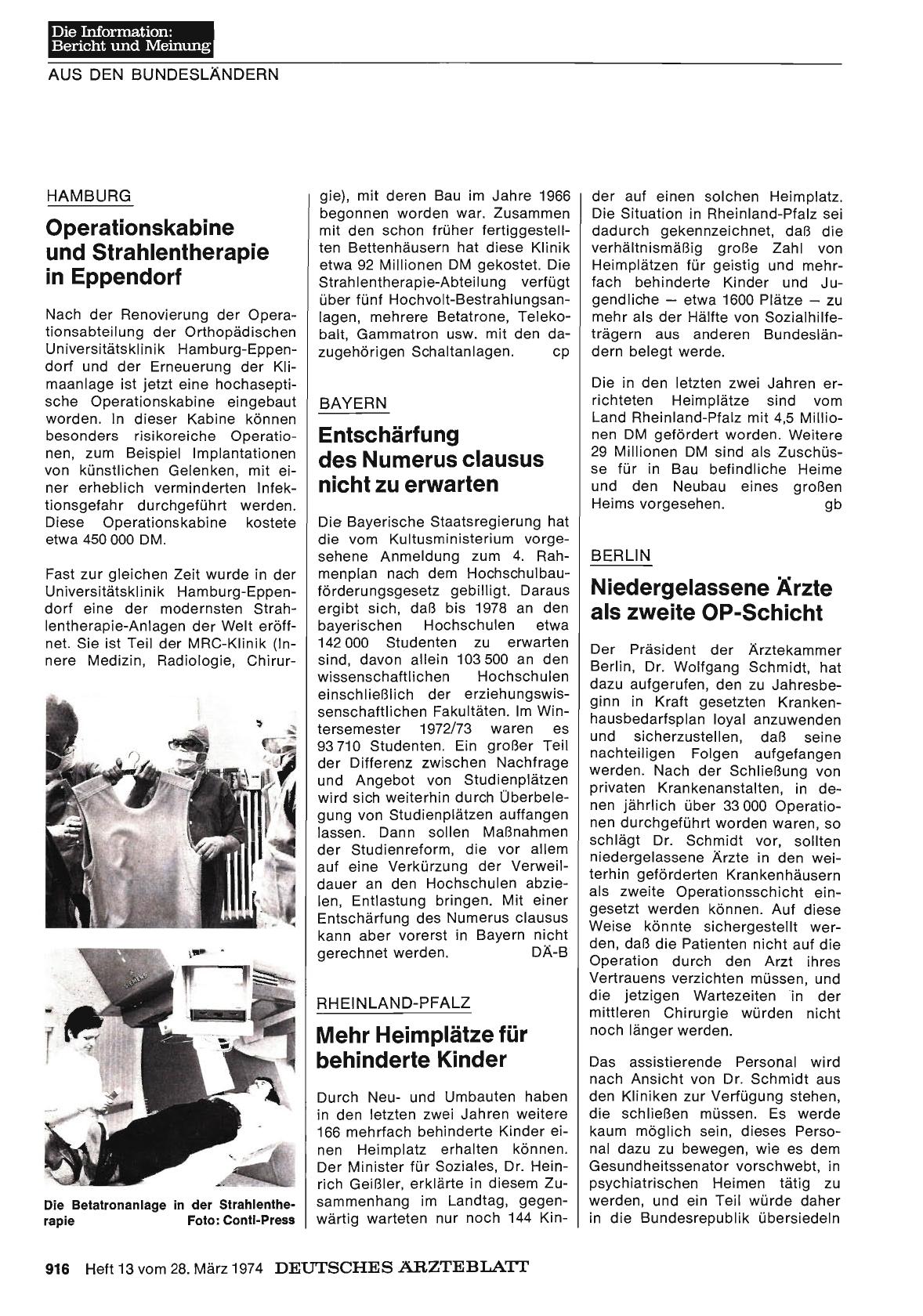 Vorschauseite 1: Bayern: Entschärfung des Numerus clausus nicht zu erwarten